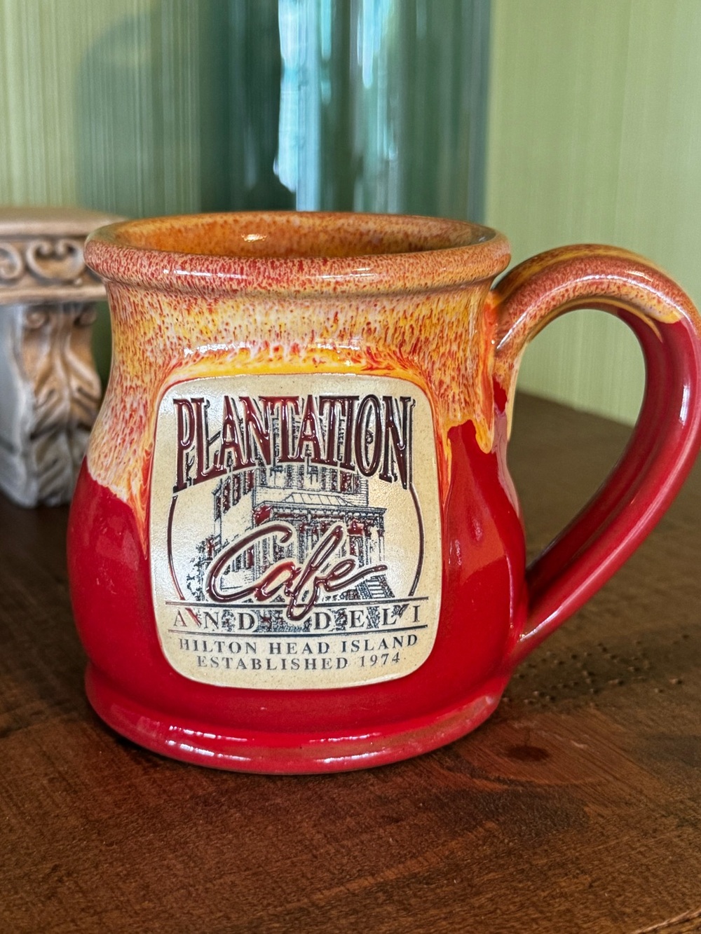 Plantation Cafe Hilton Head Island Ceramic Handmade Deneen Pottery Coffee Mug